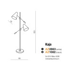 Youth floor lamps - Azzardo KAJA WHITE 2xE14 Floor Floor White AZ2863 - product 3