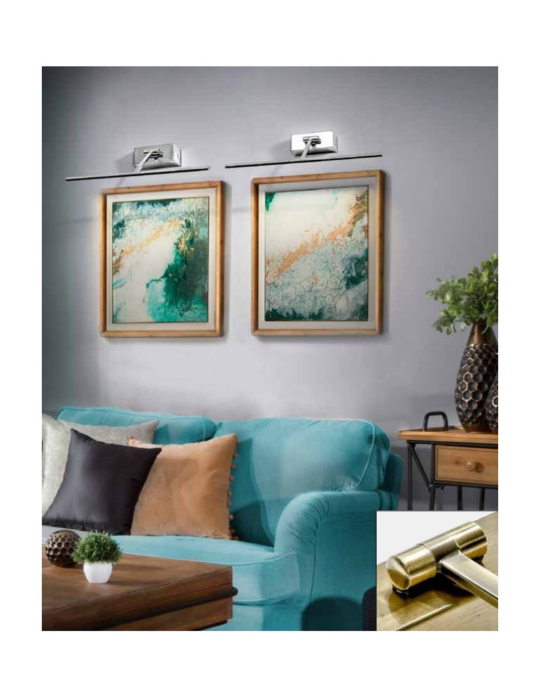 Wall lamps over a painting - Azzardo MONALISA 34 BLACK CHROME 1xLED Wall Mounted Black/Chrome AZ2643 - product kolory-swiatla.pl 2