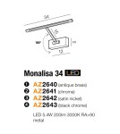 Wall lamps over a painting - Azzardo MONALISA 34 BLACK CHROME 1xLED Wall Mounted Black/Chrome AZ2643 - product 3