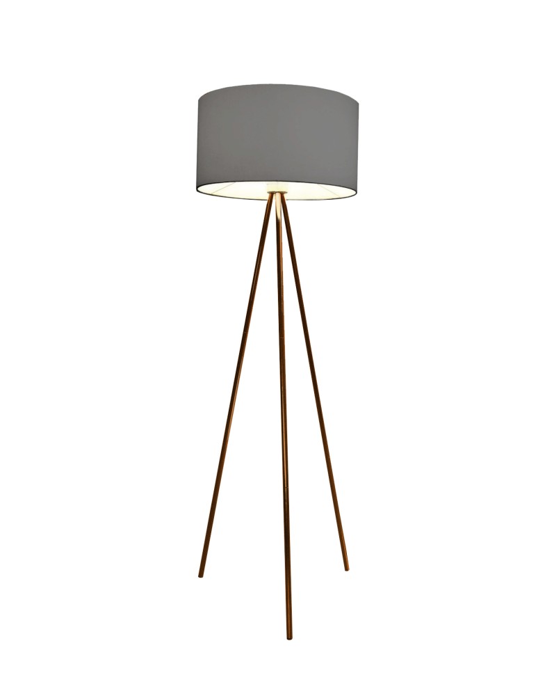 Tripod floor lamps - Azzardo FINN COPPER / GREY 1xE27 Floor Copper/Grey AZ3011 - product kolory-swiatla.pl 1