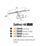 Wall lamps over a painting - Azzardo DAVINCI 48 CHROME 1xLED Wall mounted chrome AZ2648. - product 5