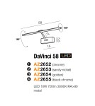 Wall lamps over a painting - Azzardo DAVINCI 58 GOLDEN 1xLED Wall Mount Gold AZ2654 - product 5