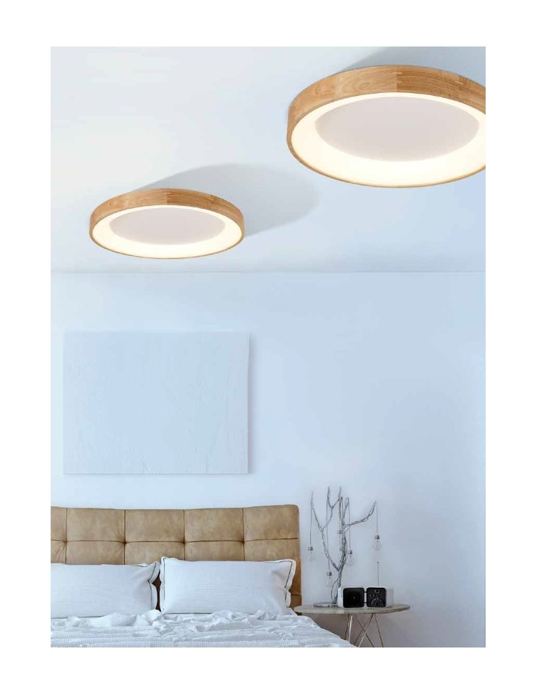 Round Plafonds - Azzardo SILVAM 65 TOP 1xLED Ceiling Wood/White AZ2698 - product kolory-swiatla.pl 2