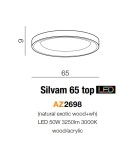 Round Plafonds - Azzardo SILVAM 65 TOP 1xLED Ceiling Wood/White AZ2698 - product 3