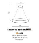 LED pendant lamps - Azzardo SILVAM 65 PENDANT 1xLED Pendant Wood/White AZ2699 - product 3