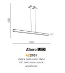 LED pendant lamps - Azzardo ALBERO 1xLED Pendant Wood AZ2701 - product 3