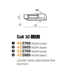 Bathroom wall lamps - Azzardo DALI 30 4000K BLACK 1xLED Wall Mounted Black IP44 AZ2885 - product 4