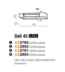 Bathroom wall lamps - Azzardo DALI 45 3000K BLACK 1xLED Wall Mounted Black IP44 AZ2892 - product 4