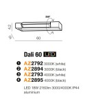 Bathroom wall lamps - Azzardo DALI 60 4000K WHITE 1xLED Wall Mounted White IP44 AZ2793 - product 4