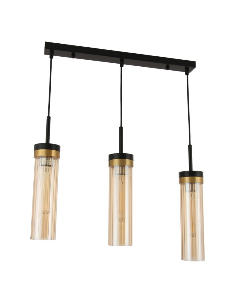 Pendant lamps on a strip - YASKR Malika Pendant Lamp 3xE27 black PL0140-3   - product kolory-swiatla.pl 2