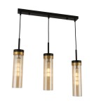 Pendant lamps on a strip - YASKR Malika Pendant Lamp 3xE27 black PL0140-3   - product 1