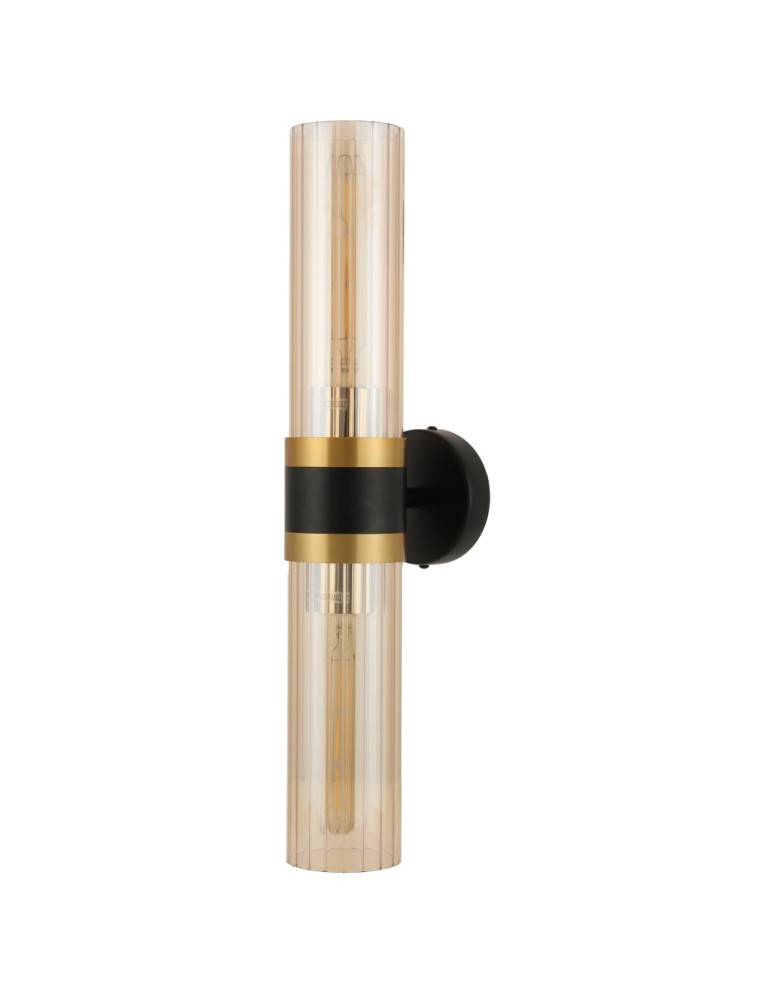Tube wall lamps - YASKR Malika wall lamp 2xE27 black WL0123-2   - product kolory-swiatla.pl 2