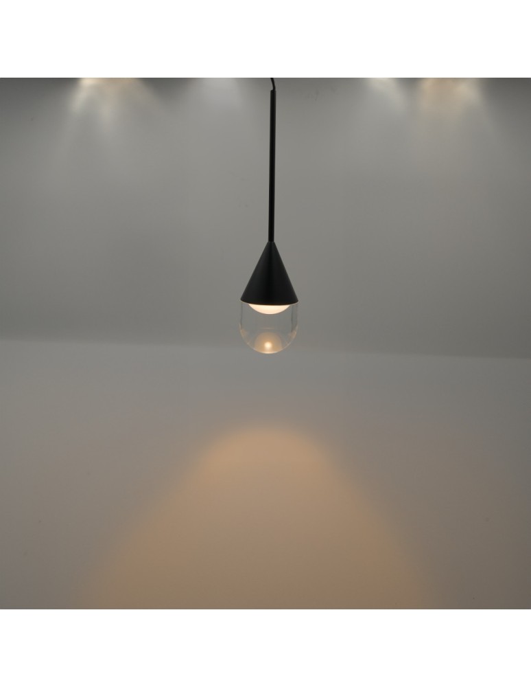 Single pendant lamps - YASKR Nata Pendant Lamp 1xLED black PL0104-BK   - product kolory-swiatla.pl 5