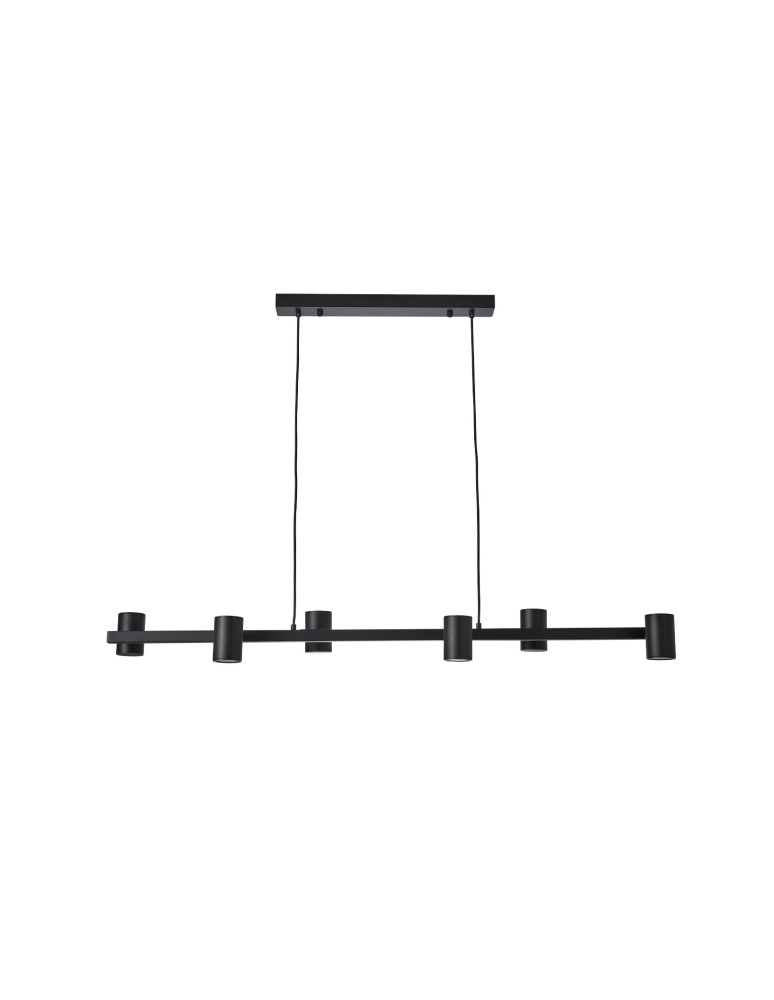 Pendant lamps - YASKR Noe Long Pendant Lamp 6xGU10 black PL0111-BK   - product kolory-swiatla.pl 1