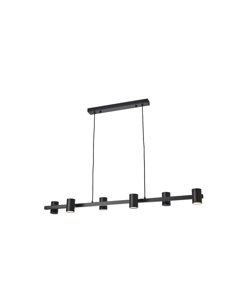 Pendant lamps - YASKR Noe Long Pendant Lamp 6xGU10 black PL0111-BK   - product kolory-swiatla.pl 2