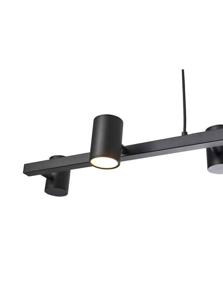 Pendant lamps - YASKR Noe Long Pendant Lamp 6xGU10 black PL0111-BK   - product kolory-swiatla.pl 4