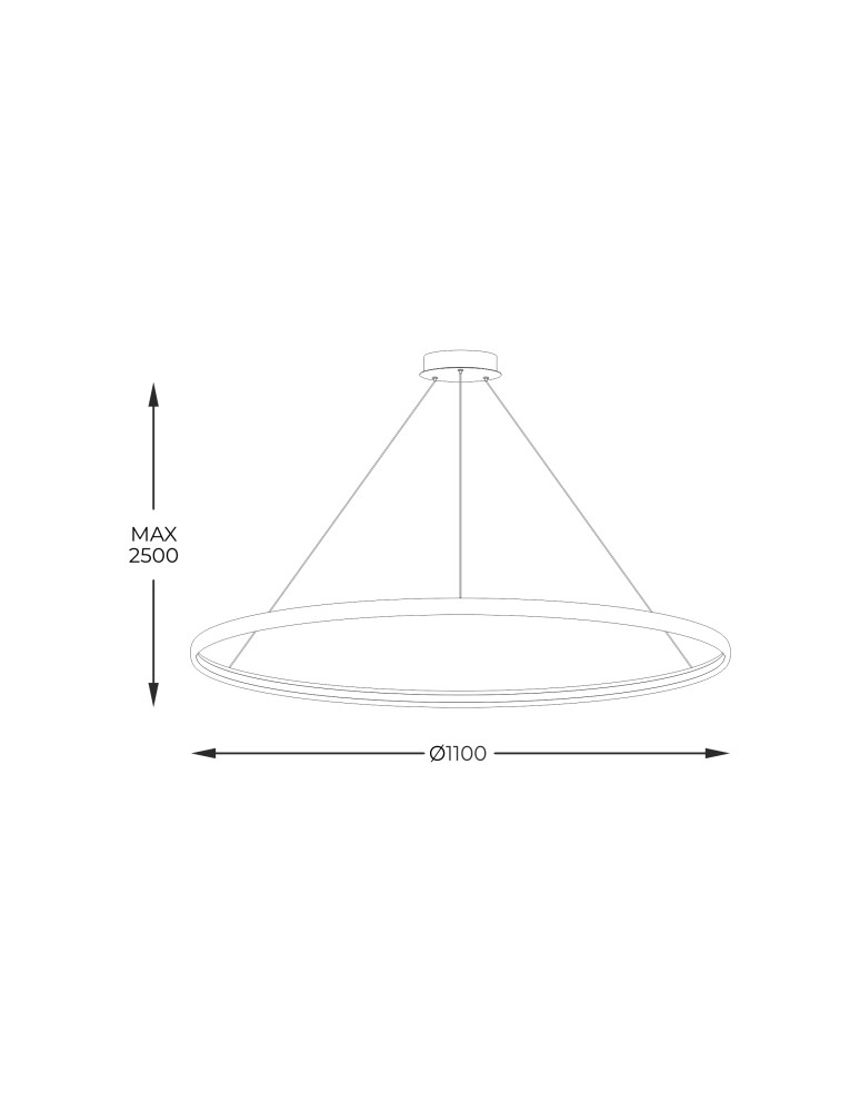 Pendant lamps circles - Zuma Line Pendant CIRCLE LED 70W 3000K dia 110cm wire length 250cm LA0722/1 - BK. - product kolory-swiatla.pl 7