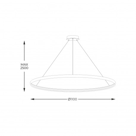 Zuma Line Wisząca CIRCLE LED 70W 3000K śr 110cm dł. linek 250cm LA0722/1 - BK