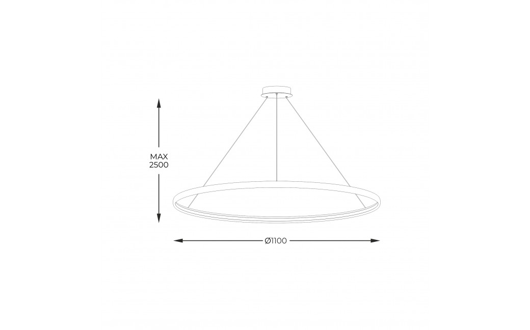 Zuma Line Wisząca CIRCLE LED 70W 3000K śr 110cm dł. linek 250cm LA0722/1 - BK