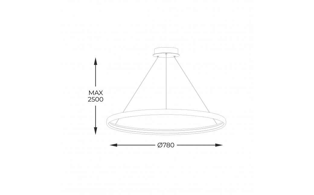 Zuma Line Wisząca CIRCLE LED 50W 3000K śr 78cm dł. linek 250cm LA0721/1 - BK