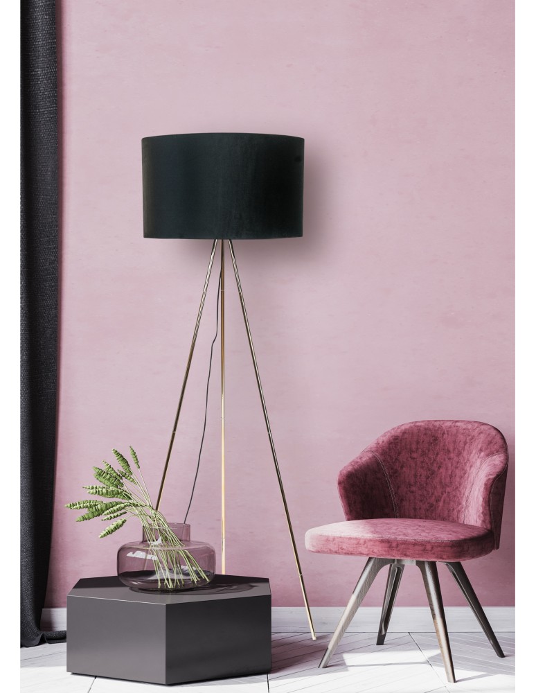 Tripod floor lamps - Zuma Line INGA 1xE27 black/gold floor lamp H06-GD-BK - product kolory-swiatla.pl 3
