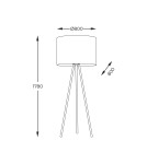 Tripod floor lamps - Zuma Line Nallu Floor Lamp White Black / White 3112 - product 2