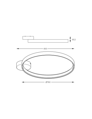 Zuma Line Circle Lampa Sufitowa LA0772 czarny mat - produkt 2
