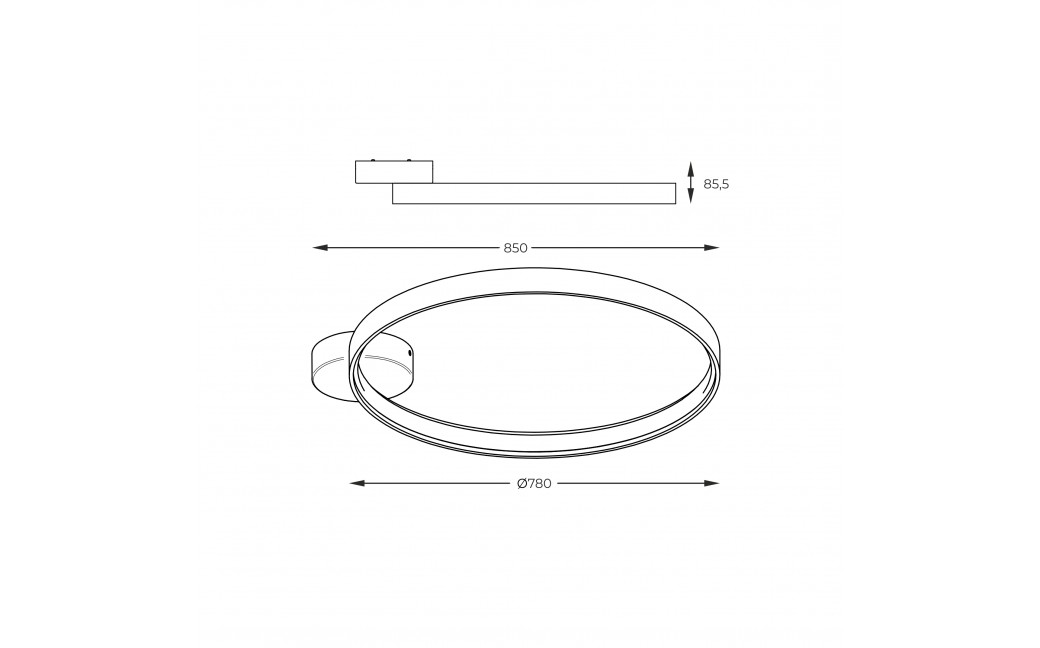 Zuma Line Circle Lampa Sufitowa LA0772 czarny mat