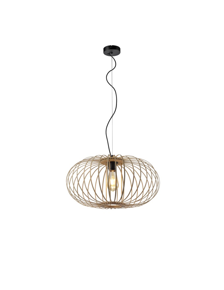 Pendant lamps - Paul Neuhaus Racoon Natural Wood Pendant Lamp 11409-79 - product kolory-swiatla.pl 2