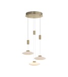 Lampy wiszące - Paul Neuhaus Lautada Wisząca Okrągła Regulowana Wysokość 120-200cm Ściemniana Płynnie Zwykłym Włącznikiem Mosiądz Mat 2082-60 - produkt 2