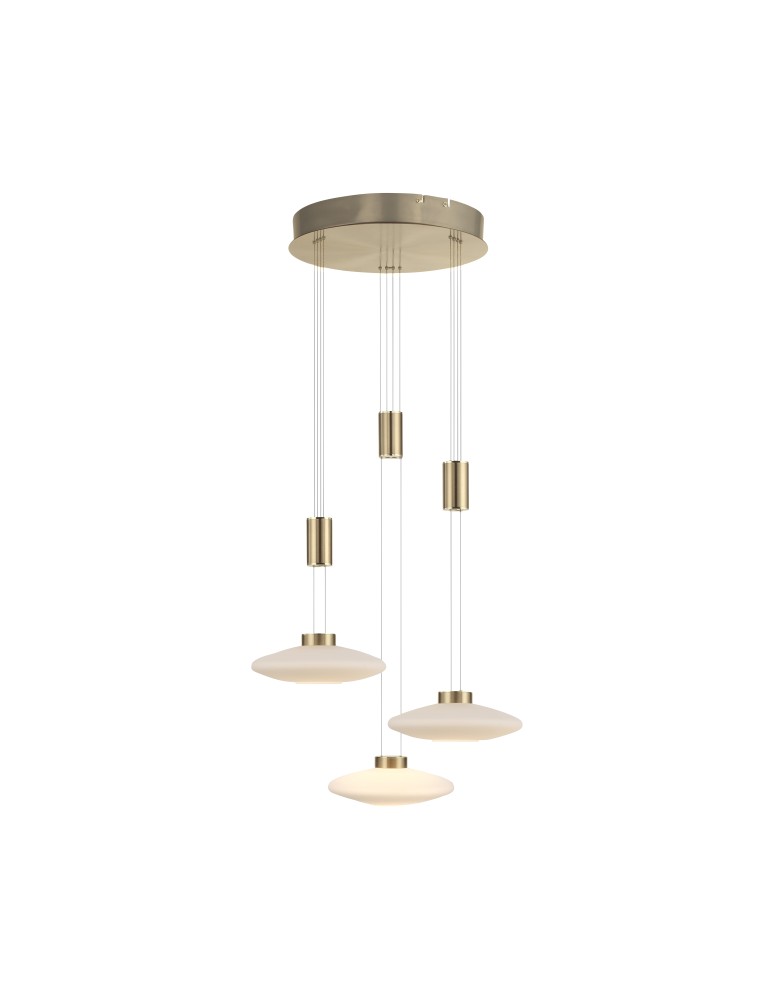 Pendant lamps - Paul Neuhaus Lautada Pendant Round Adjustable Height 120-200cm Dimmable with Smooth Ordinary Switch Brass Mat 2082-60 - product kolory-swiatla.pl 2