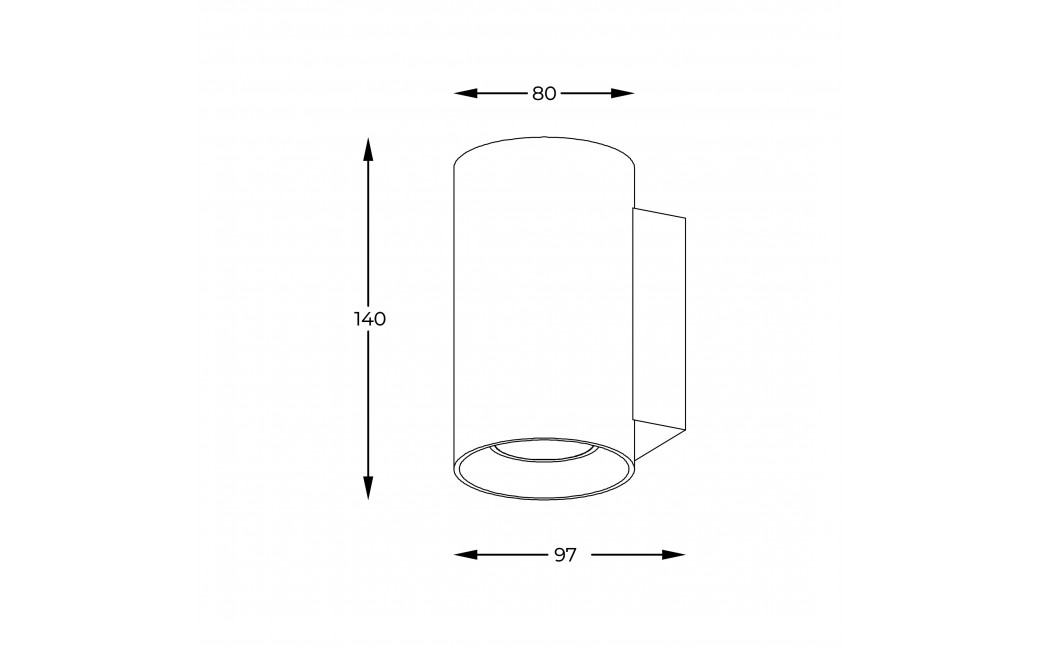 Zuma Line Sandy WL Round Kinkiet Czarny/Black 92696-N