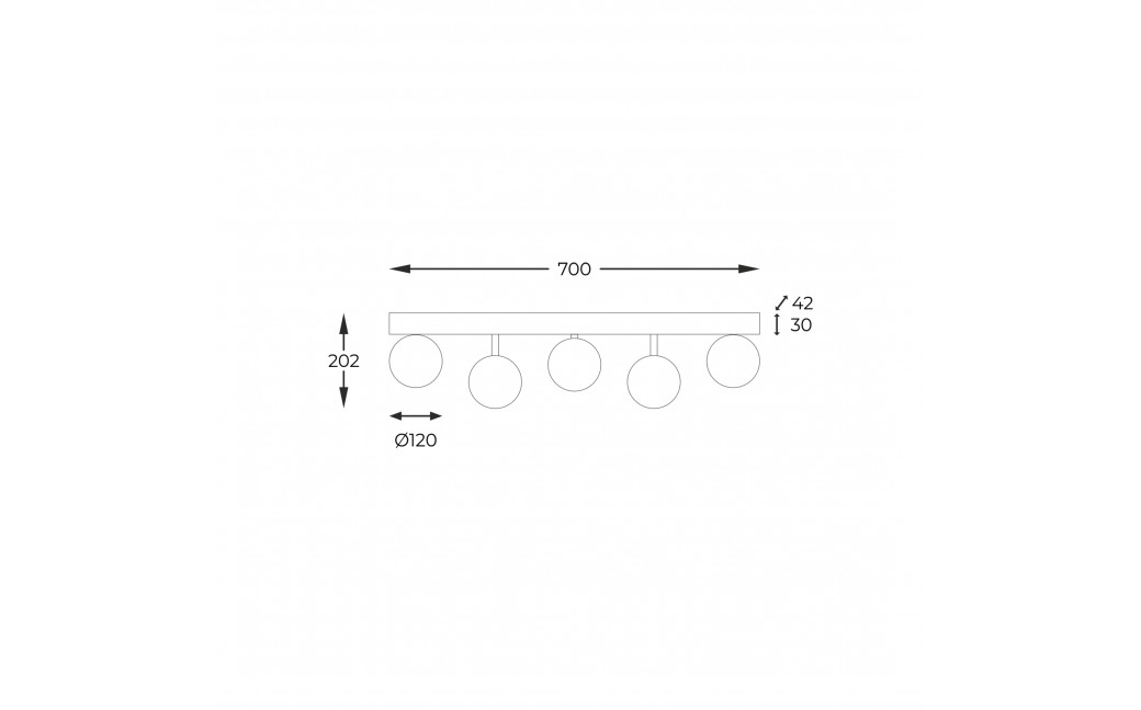 Zuma Line Ali Lampa Sufitowa 5643 czarny