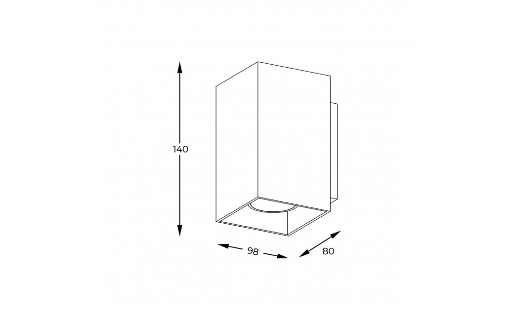 Zuma Line Sandy WL Square Kinkiet Czarny/Black 92698-N