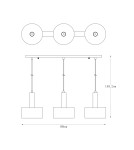 Pendant lamps on a strip - Zuma Line Leo Pendant Lamp A8133-3A matte black - product 2