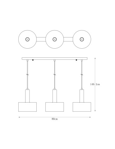 Zuma Line Leo Lampa Wisząca A8133-3A czarny mat - produkt 2