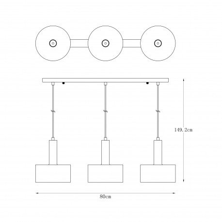 Zuma Line Leo Lampa Wisząca A8133-3A czarny mat