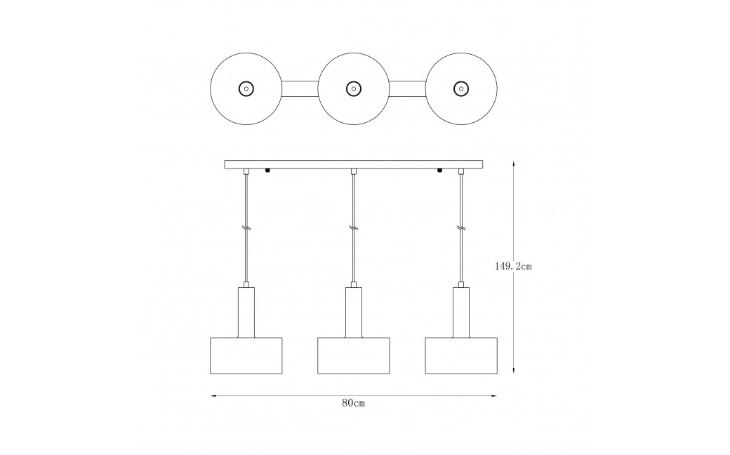 Zuma Line Leo Lampa Wisząca A8133-3A czarny mat