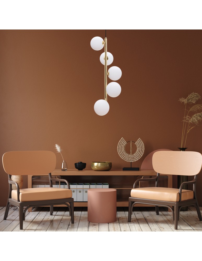 Pendant lamps spheres - Zuma Line Ali Pendant Lamp Black / Gold 5640 - product kolory-swiatla.pl 2