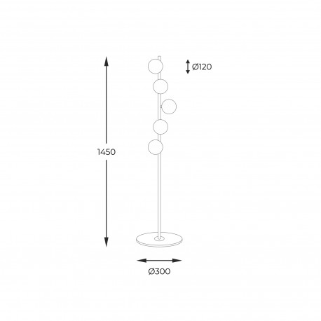 Zuma Line Ali Lampa Podłogowa 5649 czarny