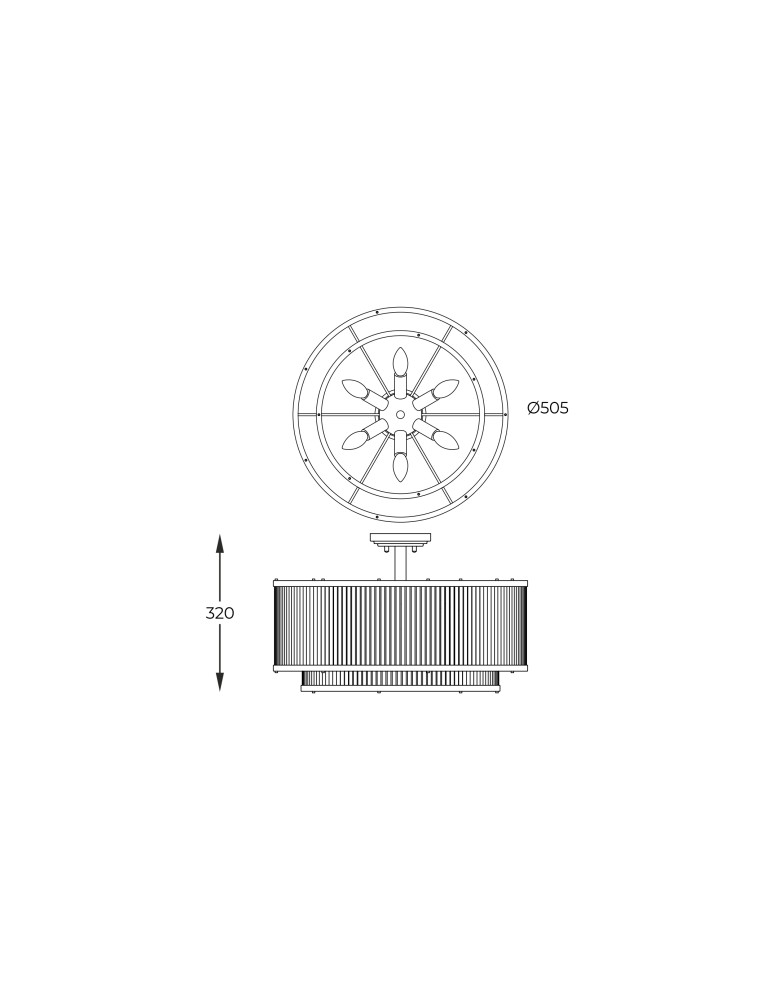 Glamour ceiling lamps - Zuma Line Sergio Ceiling Lamp C0528-06H-F4AC chrome. - product kolory-swiatla.pl 2