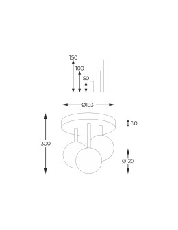 Zuma Line Ali Lampa Sufitowa 5644 czarny - produkt 2