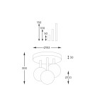 Ceiling lamps spheres - Zuma Line Ali Ceiling Lamp Black / Gold 5644 - product 2