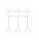 Pendant lamps on a strip - Zuma Line Sigma Pendant Lamp A8016S-3A matte black. - product 2