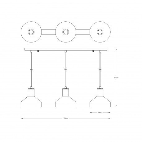 Zuma Line Sigma Lampa Wisząca A8016S-3A czarny mat