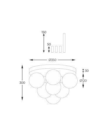 Zuma Line Ali Lampa Sufitowa 5646 czarny - produkt 2
