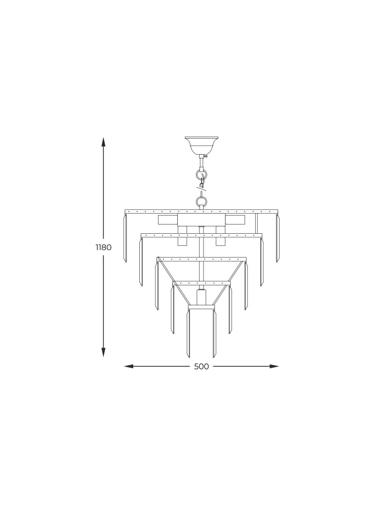 Glamour pendant lamps - Zuma Line Amedeo Gold Pendant Lamp 17106/6+3+1-GD+CL - product kolory-swiatla.pl 2