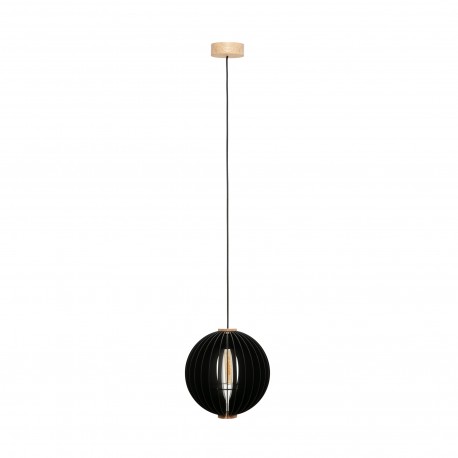 Zuma Line Orb Lampa Wisząca Czarny / Drewno 7510344