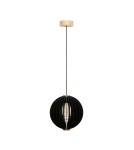 Wooden pendant lamps - Zuma Line Orb Pendant Lamp Black / Wood 7510244 - product 2