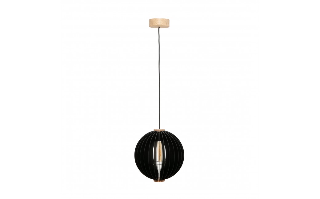 Zuma Line Orb Lampa Wisząca Czarny / Drewno 7510244